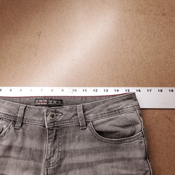 Zara Basic Z1975 Denim Jeans Womens 8 Gray Stretch Skinny Straight Faded Y2K - Picture 3 of 11